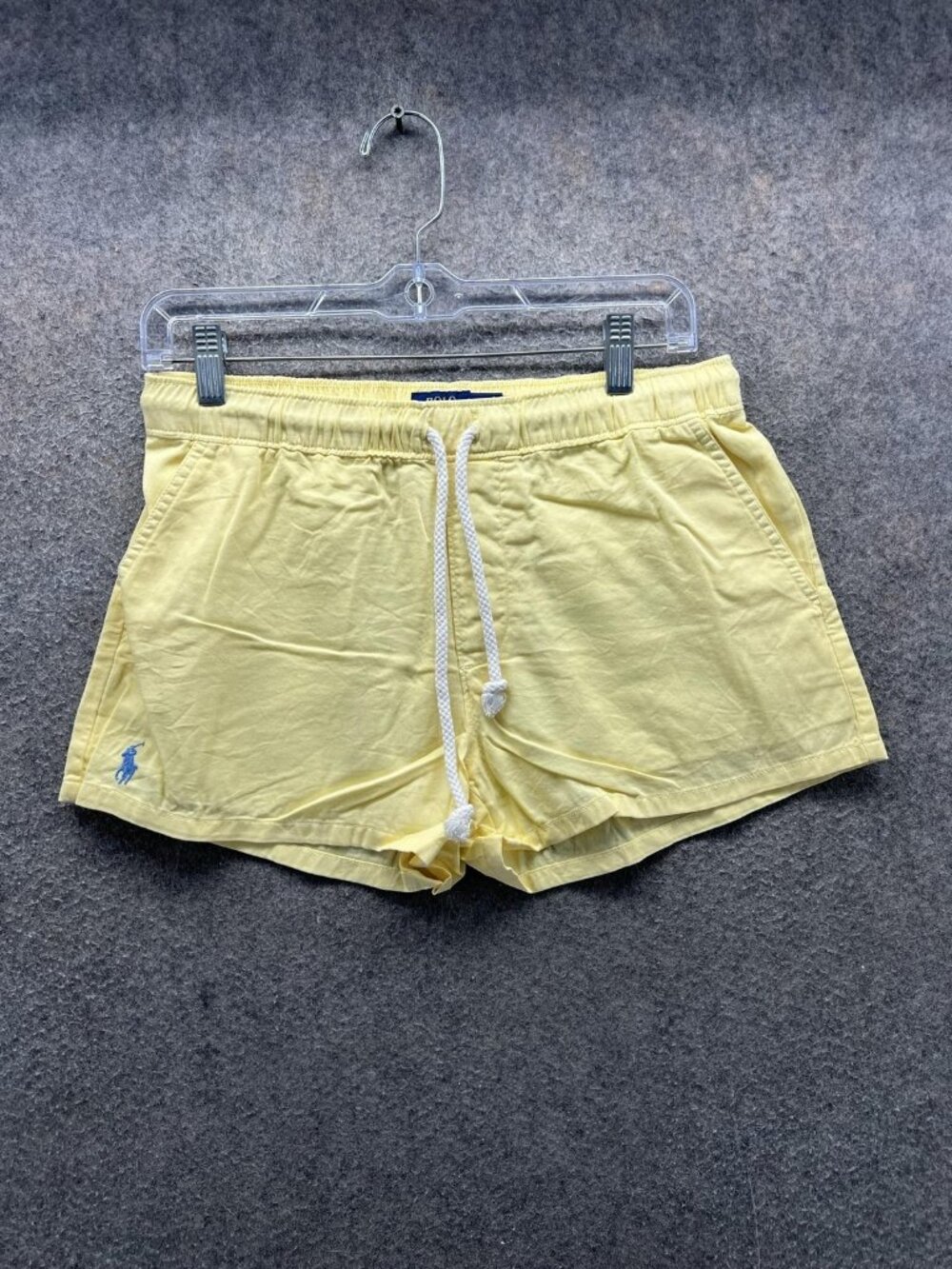 Polo Ralph Lauren Shorts Womens XS Yellow Sweat Elastic Waist 3 Inseam Casual
